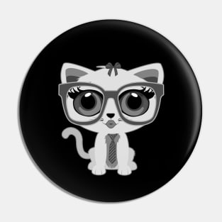 Kitten Nerd - Grey Pin