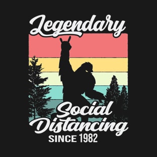 Social Distancing Since 1982 Bigfoot T-Shirt