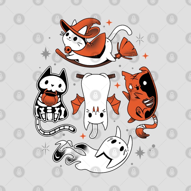 Spooky Kitty Crew - Halloween Cats by Snouleaf