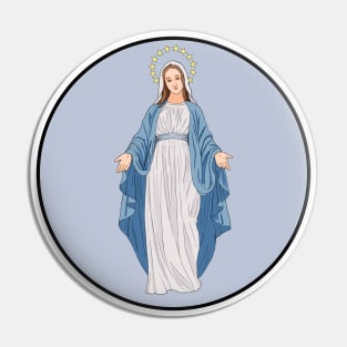 Virgin Mary Circle Pin