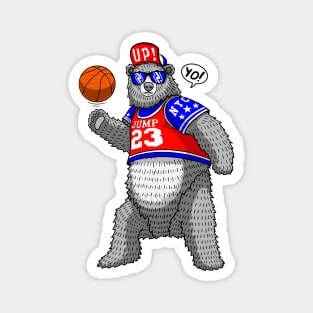 cool bear streetball player Magnet