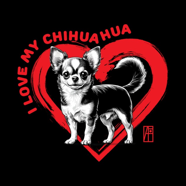 I Love My Chihuahua - I Love my dog - Loyal dog by ArtProjectShop