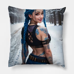 Snowy Wandering Pillow