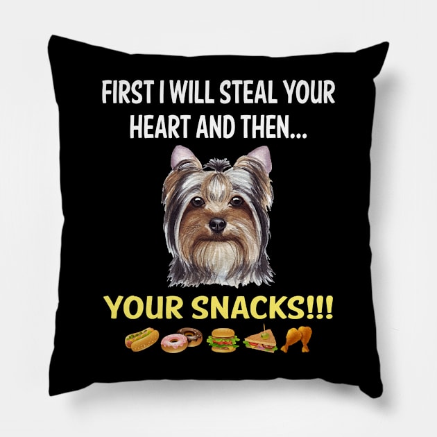 Steal Heart Yorkshire Terrier 53 Pillow by blakelan128