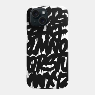 Graffiti Alphabet #5 black Phone Case