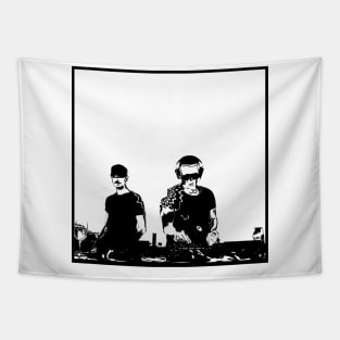 Couple portrait 2 Cosmic Djs Tapestry