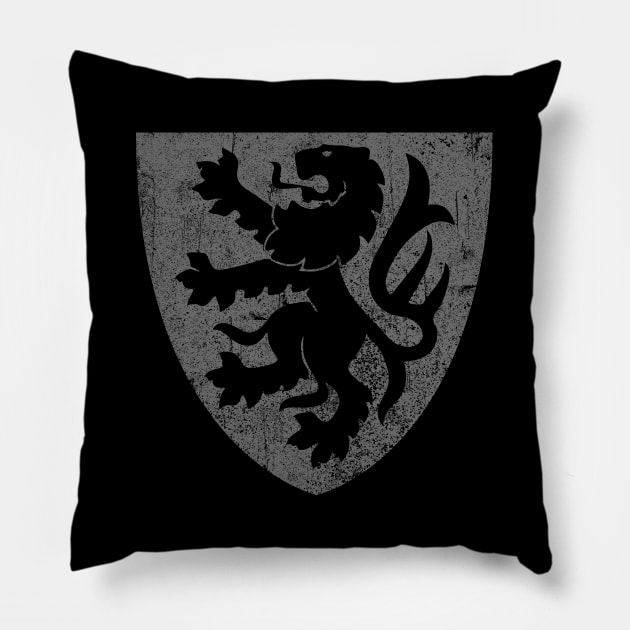 Scottish rampant lion in shield pride of Scotland heraldry Pillow by Keleonie