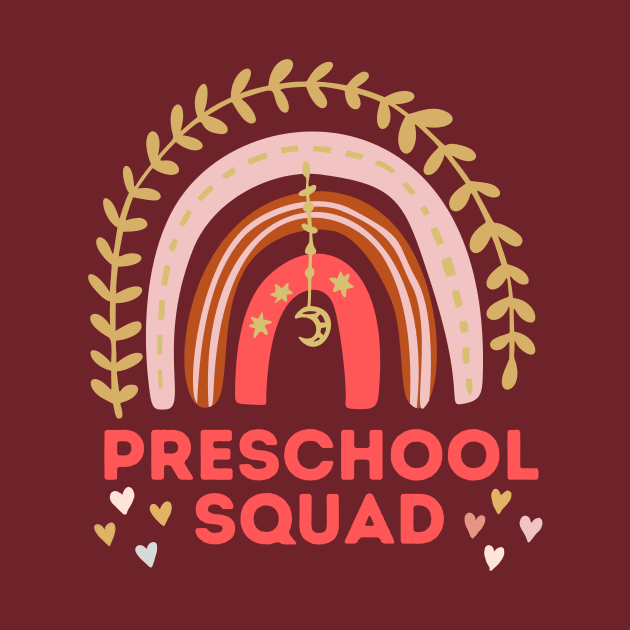 rainbow preschool squad back to school shirt by GROOVYUnit