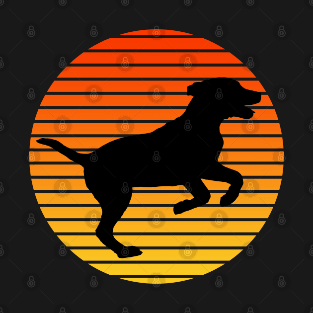 Retro Vintage Sunset Dog Gift Shirt For Funny Dog by Grove Designs