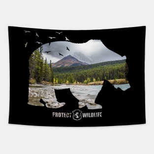 Protect Wildlife - Nature - Bear Silhouette Tapestry