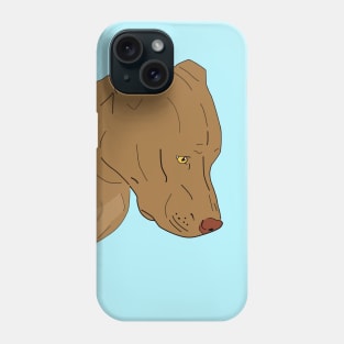 Cute and Sad Red Nose Pit Bull Portrait - Line Art Phone Case