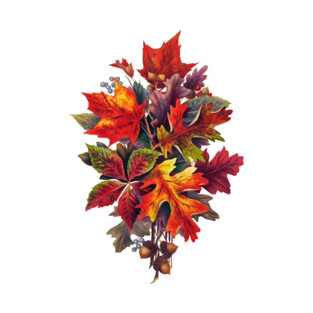 Autumn Fall Leaves Acorn Spray by RedThorThreads