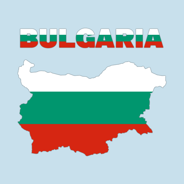 Bulgarian Flag inside Map of Bulgaria by Mashmosh