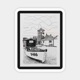 Aldeburgh Beach Ink Sketch Magnet