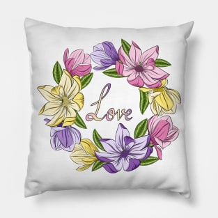 Love - Magnolia Flowers Pillow