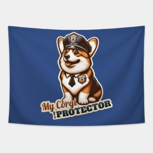 Corgi Police Tapestry