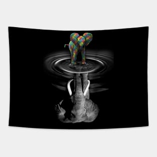 Elephant T-shirt Autism Awareness Tee Gift For Dad Tapestry