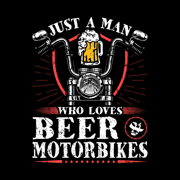 Dirt Bike Rider Loves Beer Motorcycle Biker by Humbas Fun Shirts