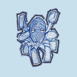Blue Lined Octopus T-Shirt