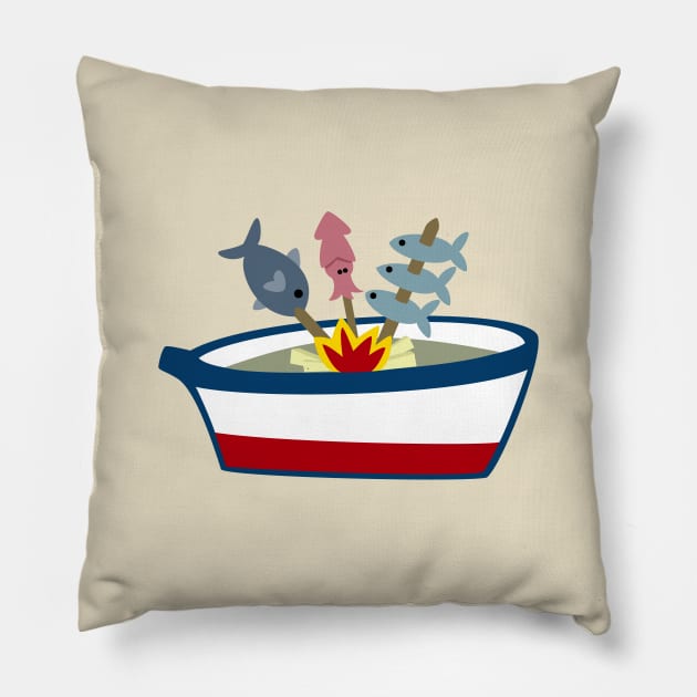 Fish Brochette Espeto Pillow by soniapascual