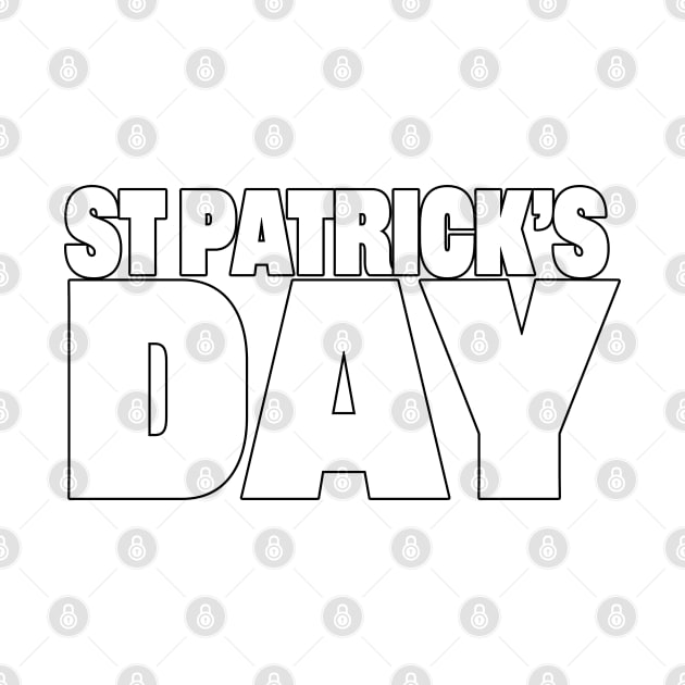 St Patricks Day Black Line Typography by ellenhenryart