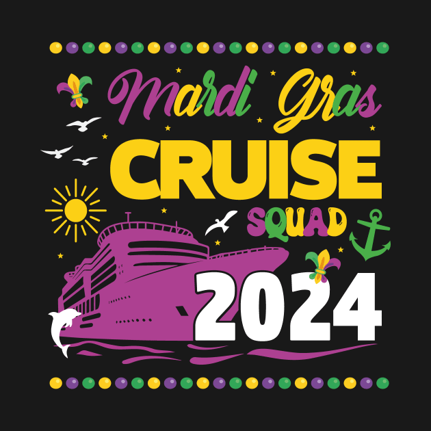 Mardi Gras Cruise Squad 2024 Matching Group Family Trip by JUST PINK