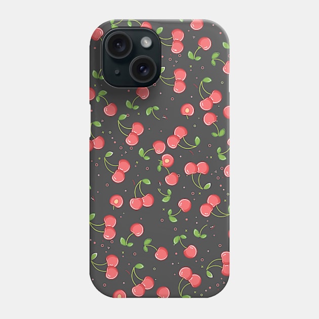 Lovely cherry seamless pattern Phone Case by TABAA