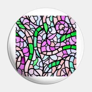 Pastel Garden - Stained Glass Design Art Pin