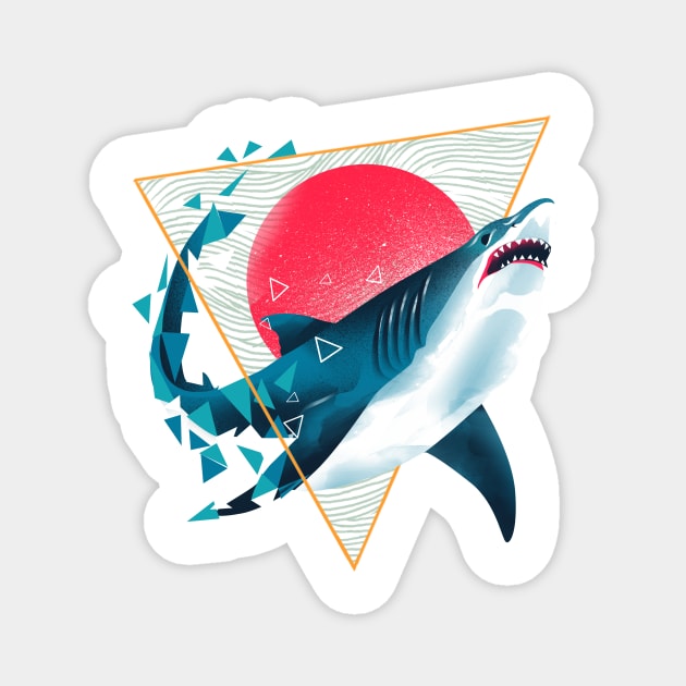 Geometric Shark Magnet by DANDINGEROZZ