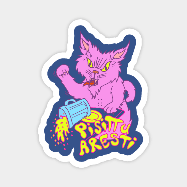 Stray Cat I do what I want! Pisittu Aresti - by Miskel Design Magnet by miskel