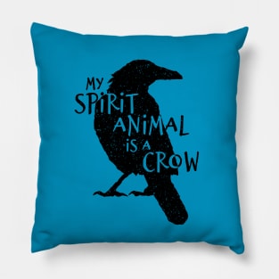 Black Crow Silhouette - My Spirit Animal Is A Crow Pillow