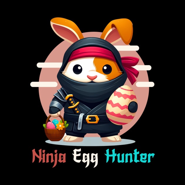 Ninja Egg Hunter Easter Guinea Pig With Bunny Ears by ttao4164