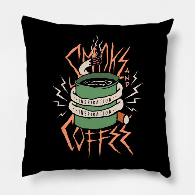 smoke and coffee Pillow by sober artwerk