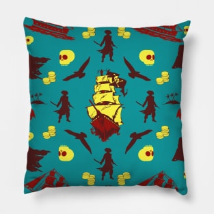 Ocean Life Adventure Pattern Of Hunting Pirates Treasure Pillow