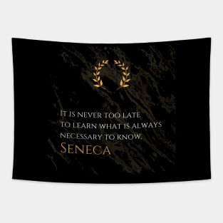 Endless Learning: 'It is never too late to learn what is always necessary to know.' -Seneca Design Tapestry
