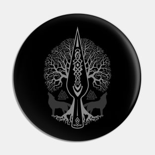 Gungnir - Spear of Odin and Tree of life  -Yggdrasil Pin