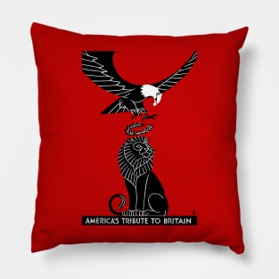 World War I Poster Lion and Eagle Pillow