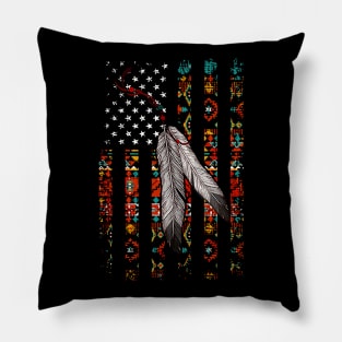 American Native Flag Native Tribe Feather Pride Shirt Pillow