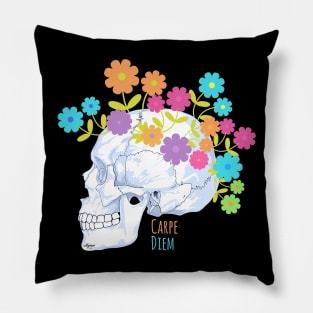 Skull Flower Carpe Diem (oXymor) Pillow