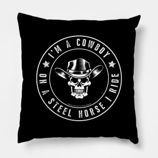 Cowboy Biker Steel Horse Pillow