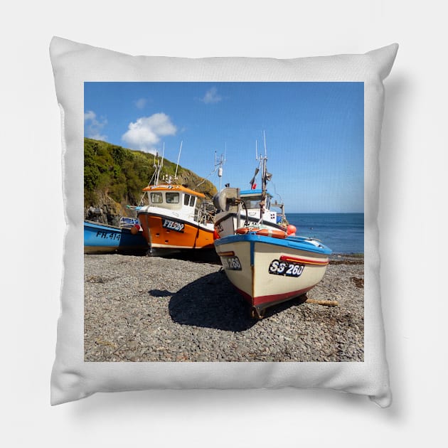 Cadgwith Cove, Cornwall Pillow by Chris Petty