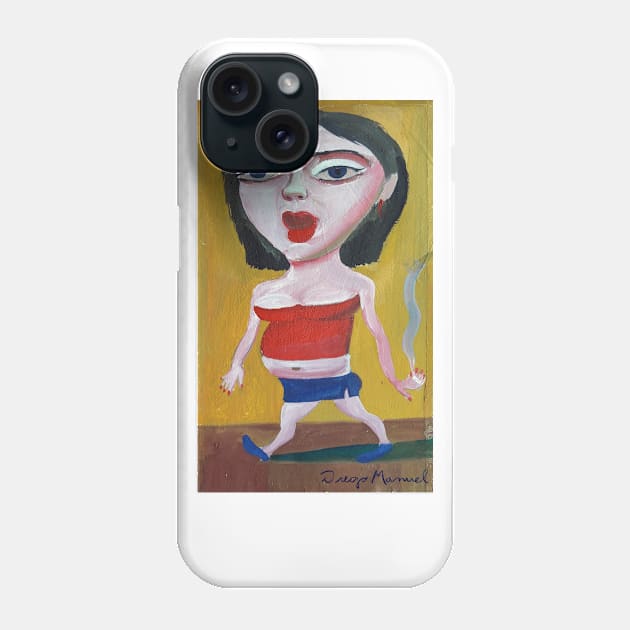 Girl walking, people from the neighborhood Phone Case by diegomanuel