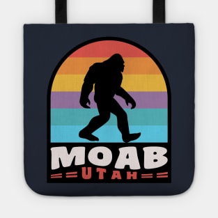 Moab Utah Bigfoot Sasquatch Arches Canyonlands Retro Sunset Tote