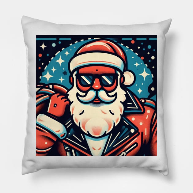 Funky Santa's Coming To Town Pillow by SNAustralia