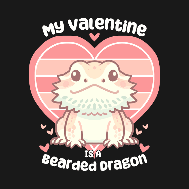 Valentine's Day Bearded Dragon Lizard Reptile by Psitta