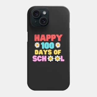 Happy 100th Day Of School Teacher Kids Retro Groovy 100 Day Phone Case