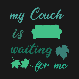 Autumn couch sofa rain gift idea leaves T-Shirt