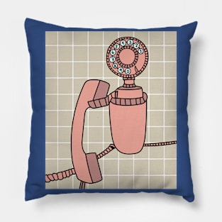 Old Antique Retro Phones Pillow