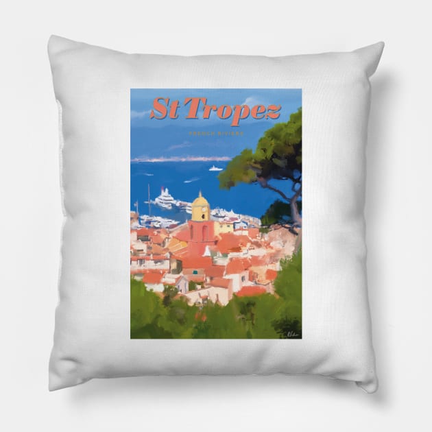 Saint Tropez, French Riviera France Pillow by markvickers41