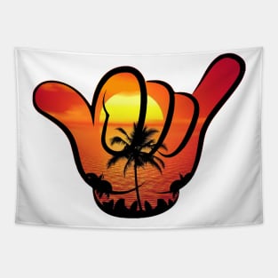 hand beach weather Tapestry